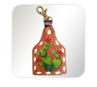 American Darling Hand Tooled Carved Genuine Leather Keyring - ADKRX111