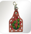 American Darling Hand Tooled Carved Genuine Leather Keyring - ADKRX112