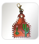 American Darling Hand Tooled Genuine Leather Keyring - ADKRX114