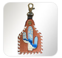 American Darling Hand Tooled Genuine Leather Keyring - ADKRX119