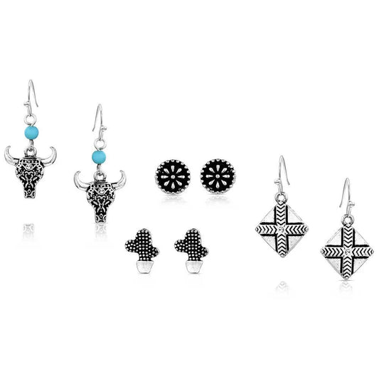 Montana Silversmiths - Montana On The Plains Earring Set of 4 -AER6242