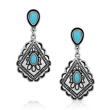 Montana Silversmiths -Montana Say No More Turquoise Dangle Earring -AER6254