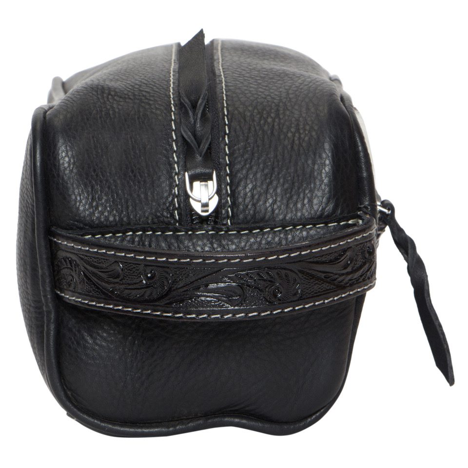 The Design Edge Black and White Toiletries Bag with Carving Details - AT62 - Coro