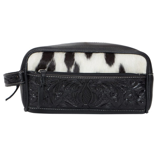 The Design Edge Black and White Toiletries Bag with Carving Details - AT62 - Coro