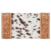 The Design Edge Trifold Tan and White Cowhide Wallet - AW-26