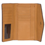 The Design Edge Trifold Brown and White Cowhide Wallet - AW26