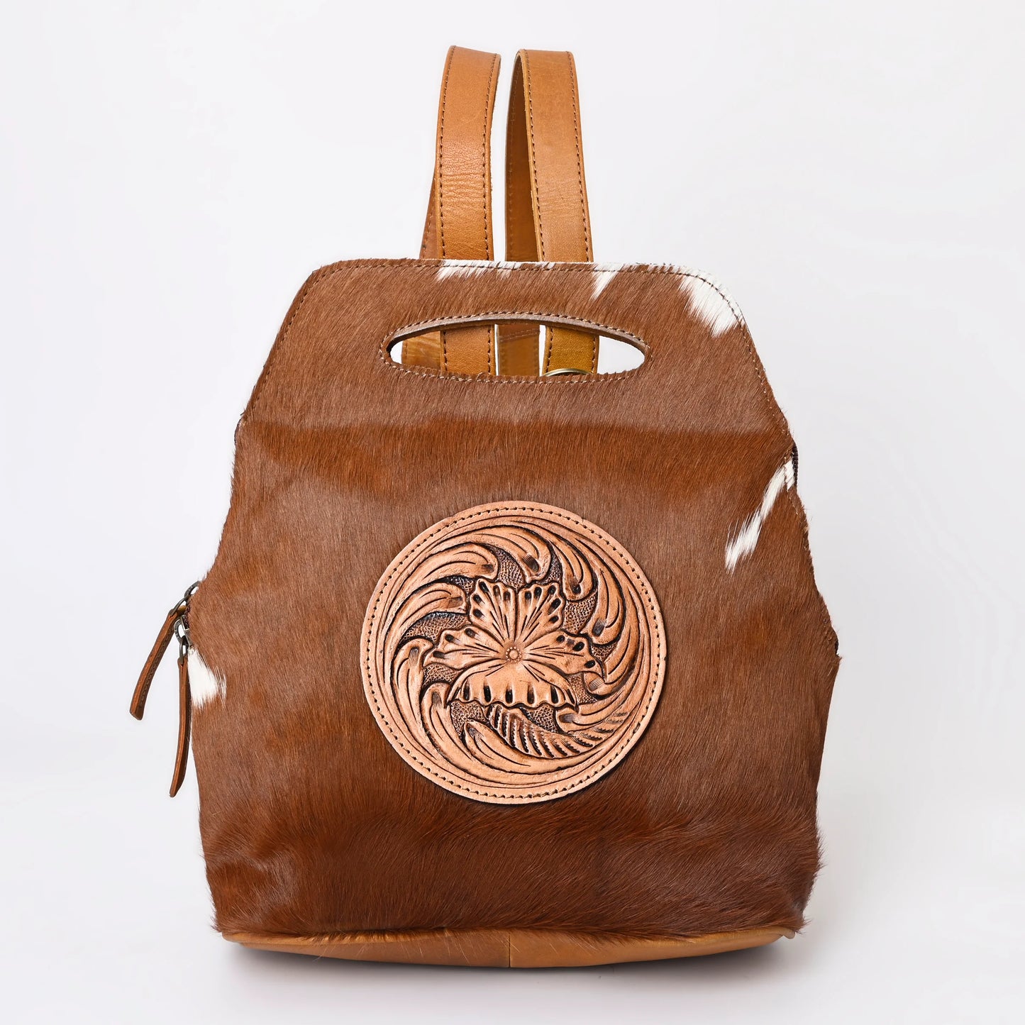 Montana West 100% Genuine Hair-On Cowhide Leather Backpack - Tan - A&A-1038