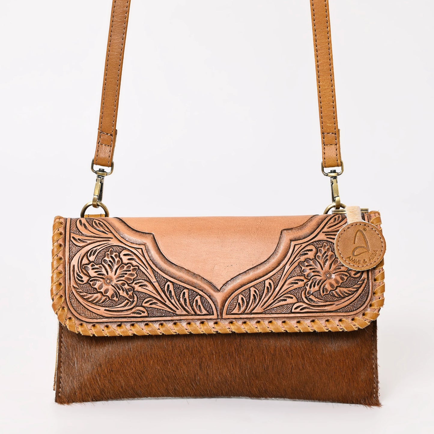 Cowhide leather purse sales