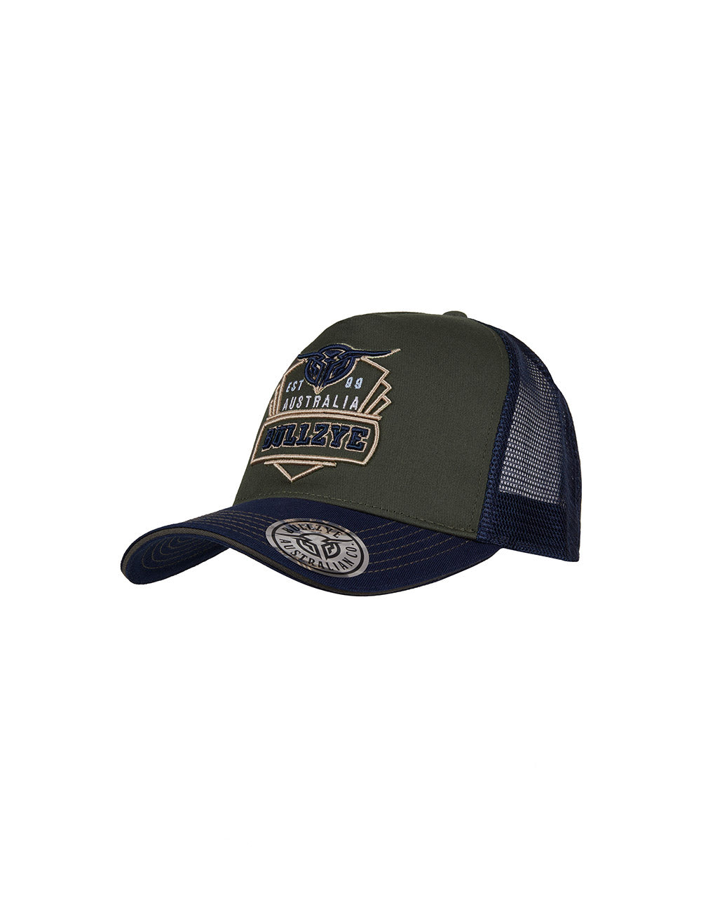 Bullzye Dino High Profile Trucker Cap - Green/Navy - B3S1945CAP