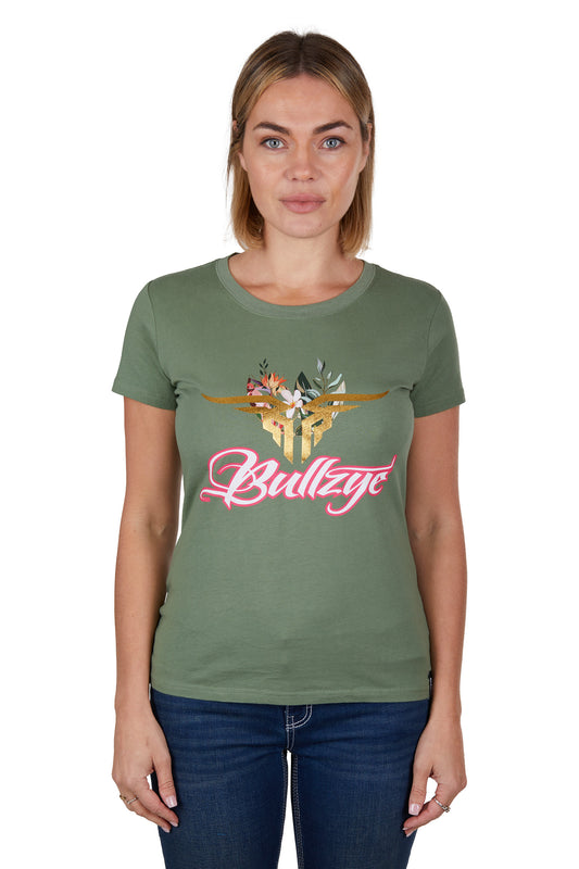 Bullzye Ladies Foliage S/S Tee - Moss - B3S2503321