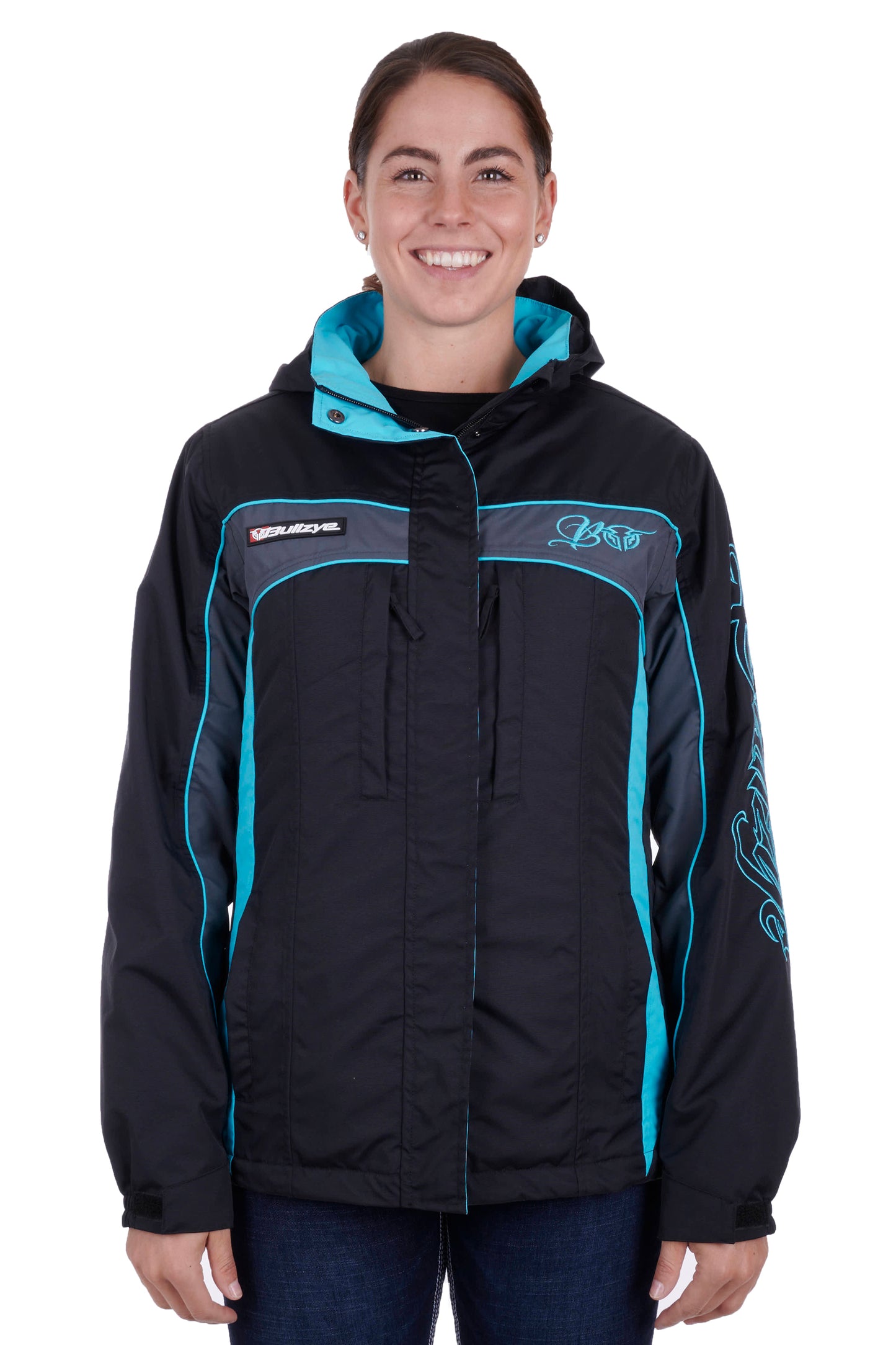 Bullzye Ladies Carla Jacket - Black/Aqua - ON SALE