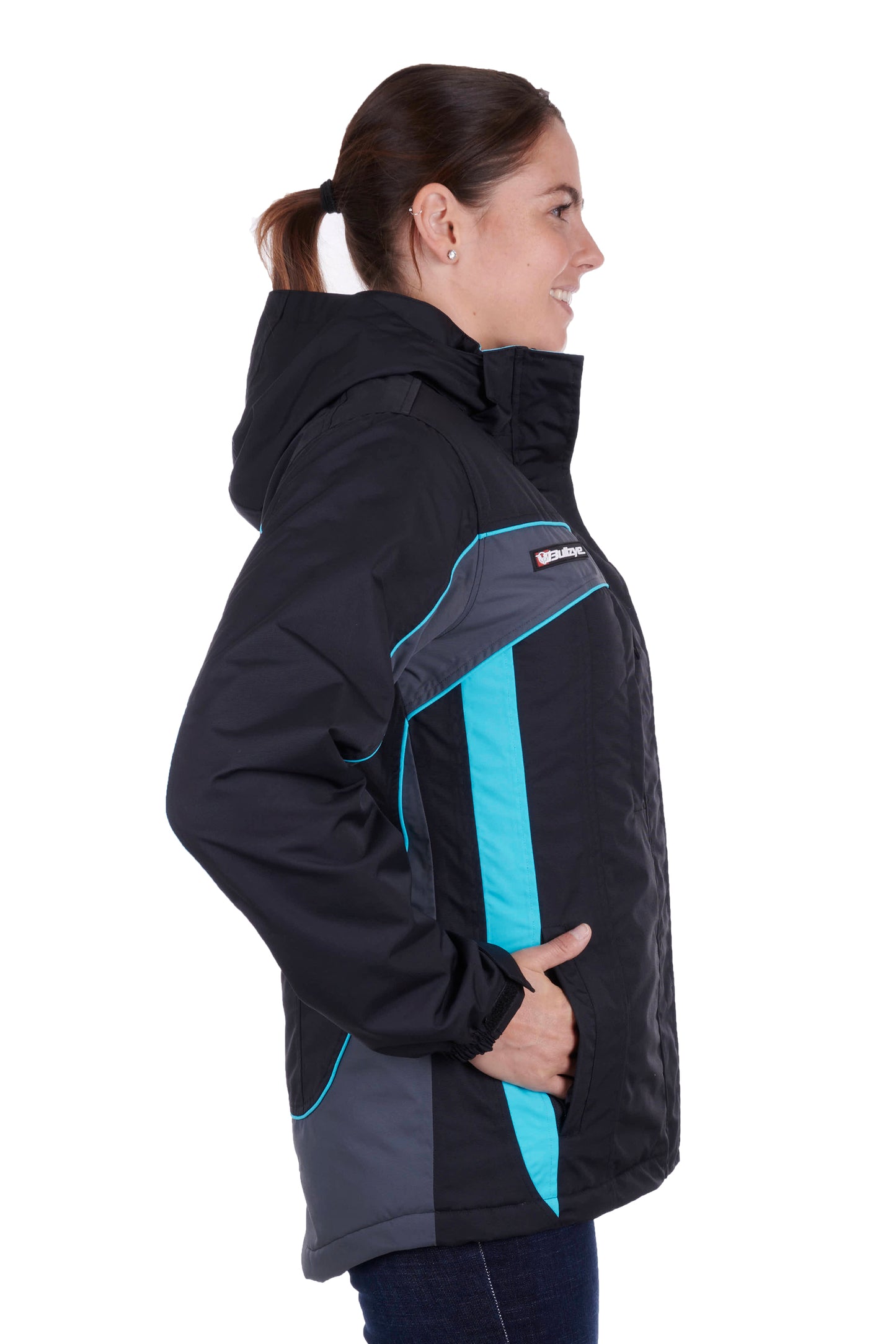 Bullzye Ladies Carla Jacket - Black/Aqua - ON SALE