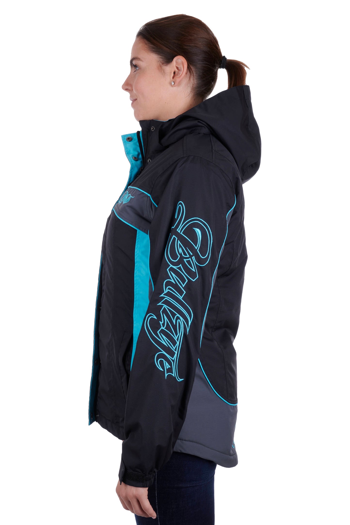 Bullzye Ladies Carla Jacket - Black/Aqua - ON SALE