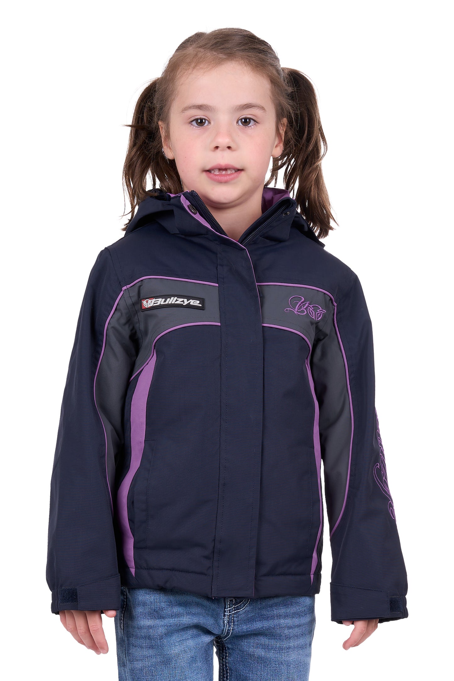Bullzye Girls Carla Jacket - Dark Navy/Purple