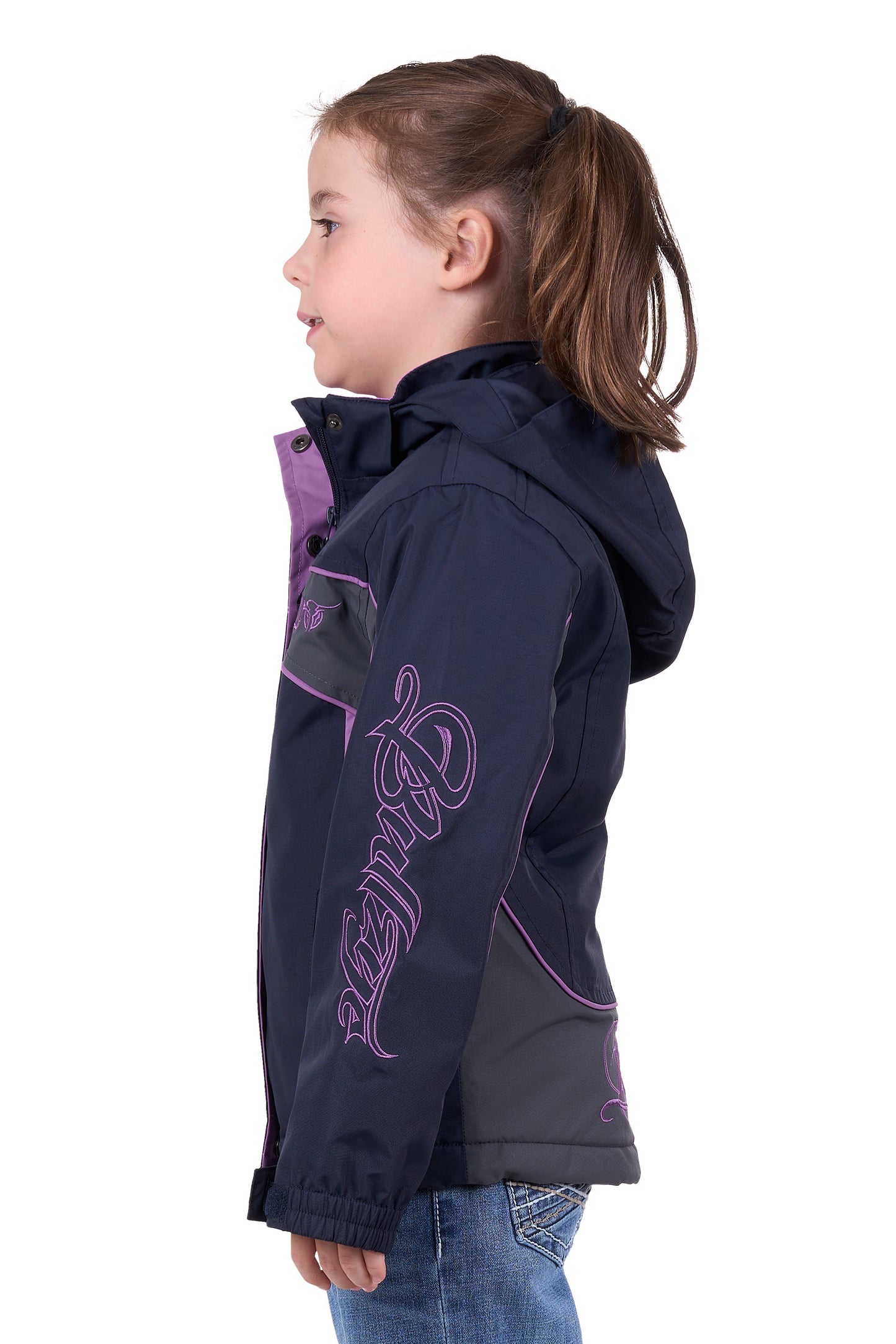 Bullzye Girls Carla Jacket - Dark Navy/Purple