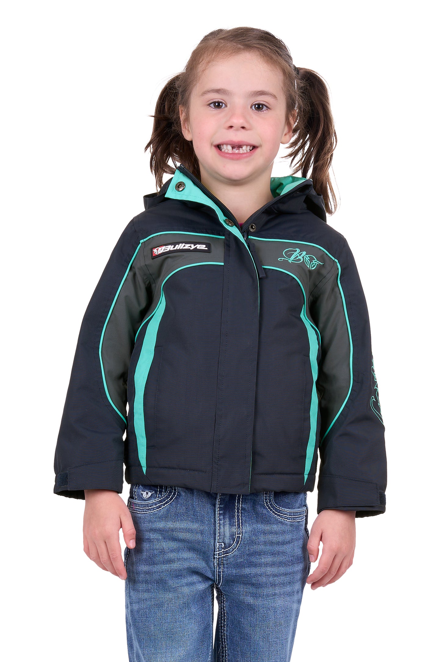 Bullzye Girls Carla Jacket - Dark Navy/Turquoise