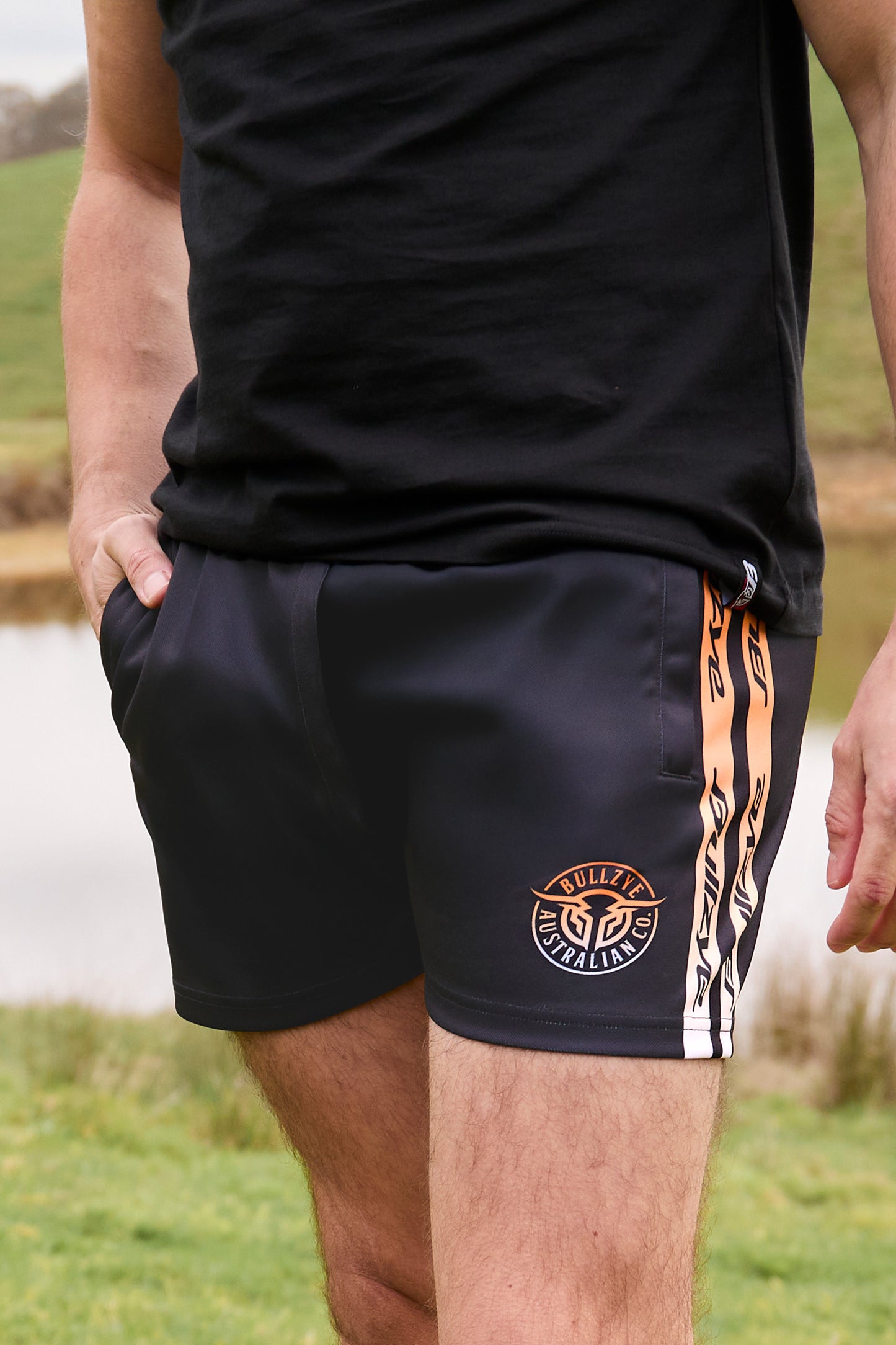 Bullzye Mens Sports Short - B5S1309487 -Black - On Sale