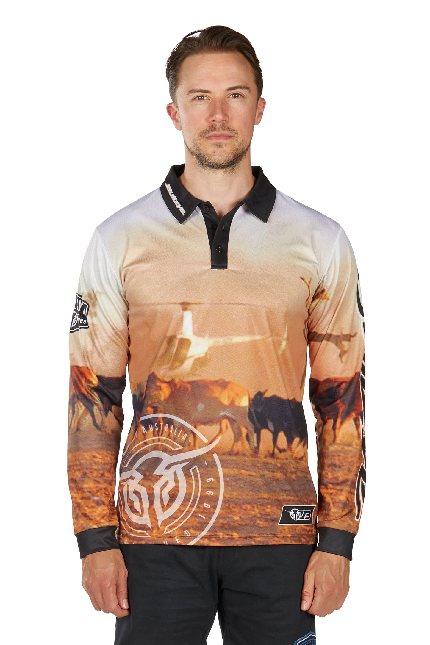 Bullzye Mens Helicopter Long Sleeve Tee - B6W1569516