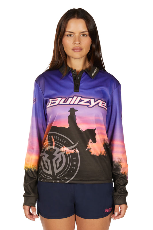 Bullzye Ladies Sunset Long Sleeve Tee - B6W2502537