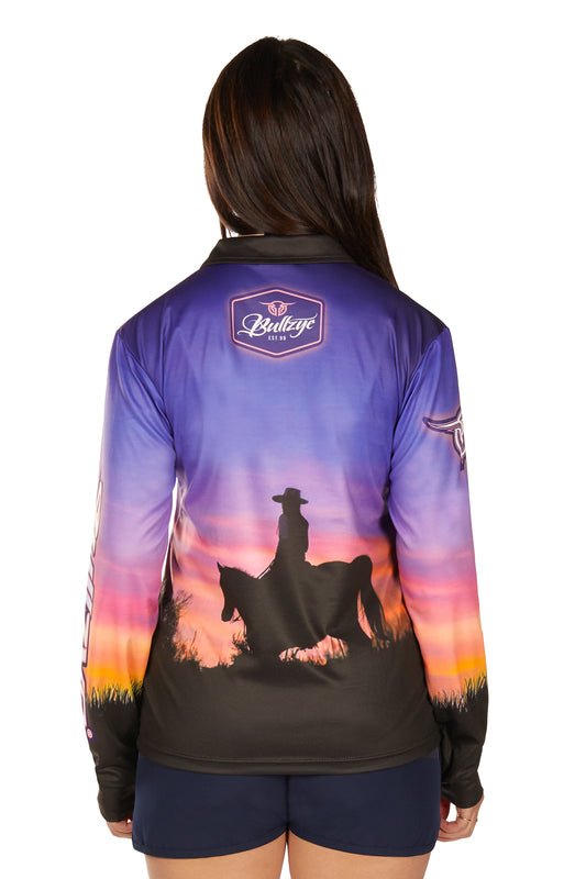 Bullzye Ladies Sunset Long Sleeve Tee - B6W2502537