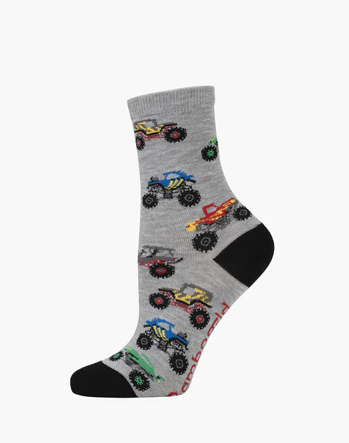 Bamboozld Kids Little Monsters Bamboo Socks - Lt Grey Marle
