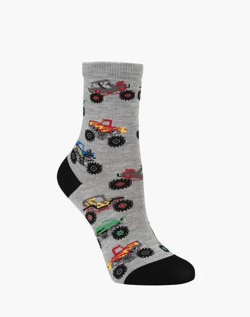 Bamboozld Kids Little Monsters Bamboo Socks - Lt Grey Marle