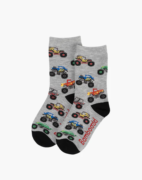 Bamboozld Kids Little Monsters Bamboo Socks - Lt Grey Marle