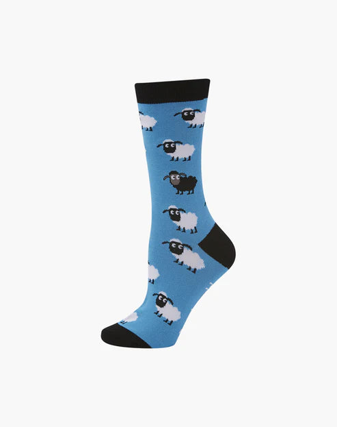 Bamboozld Ladies Blue Sheep Bamboo Sock - Blue