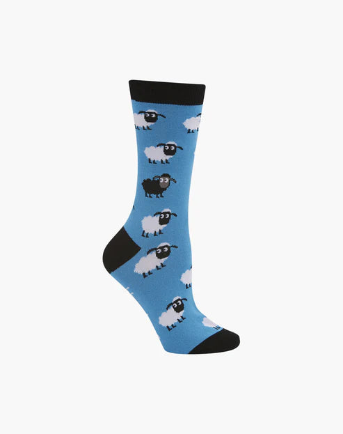 Bamboozld Ladies Blue Sheep Bamboo Sock - Blue