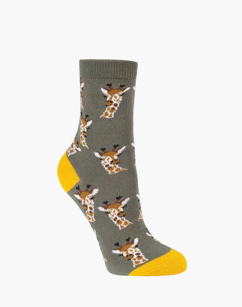 Bamboozld Kids Giraffe Bamboo Socks - Khaki