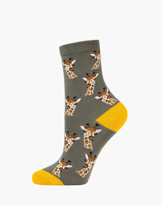 Bamboozld Kids Giraffe Bamboo Socks - Khaki