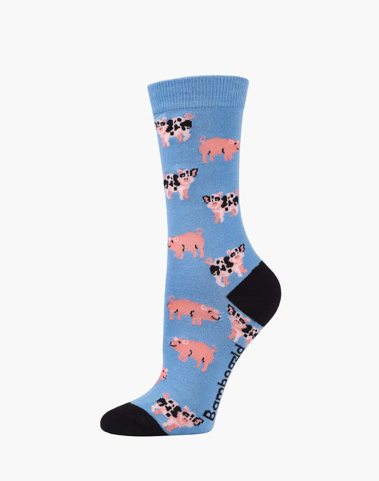 Bamboozld Ladies Miss Oink Bamboo Sock - Sky