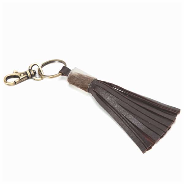The Design Edge Tassel Keyring - Dark Brown Leather - Bali 2