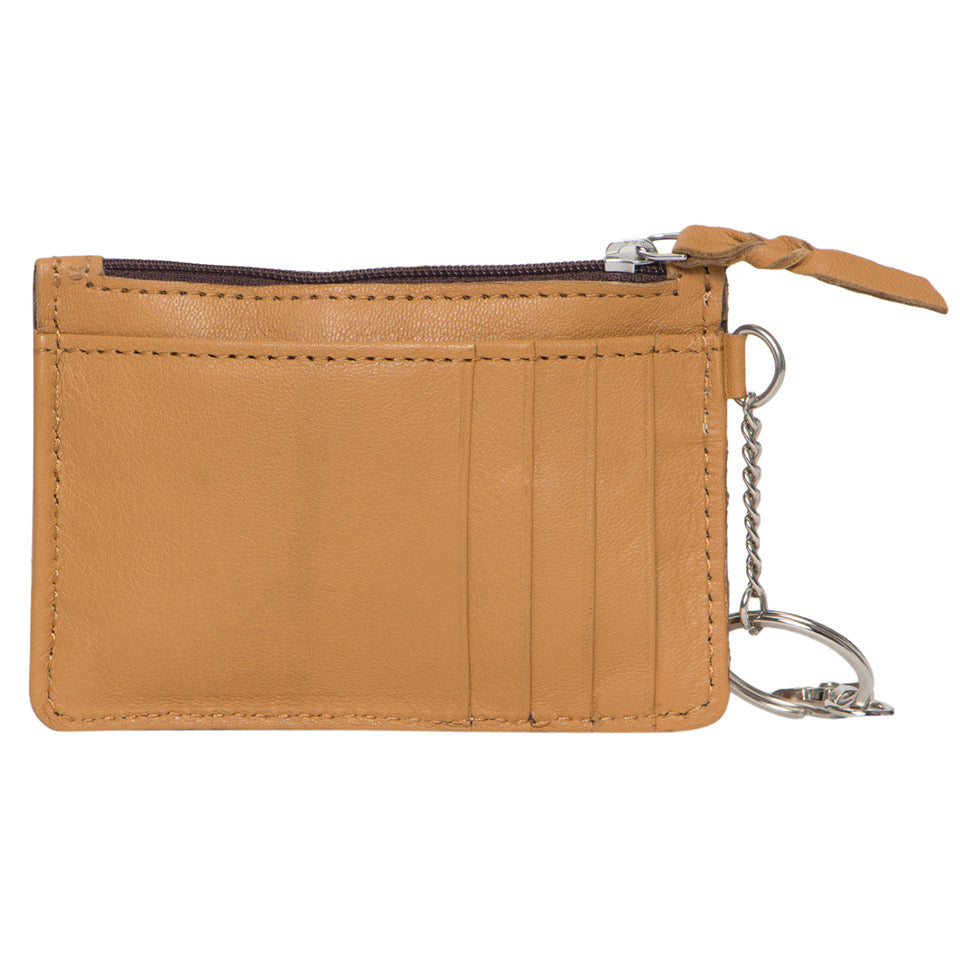 The Design Edge Tooling Leather Key Card Case - Tan Leather - CA09
