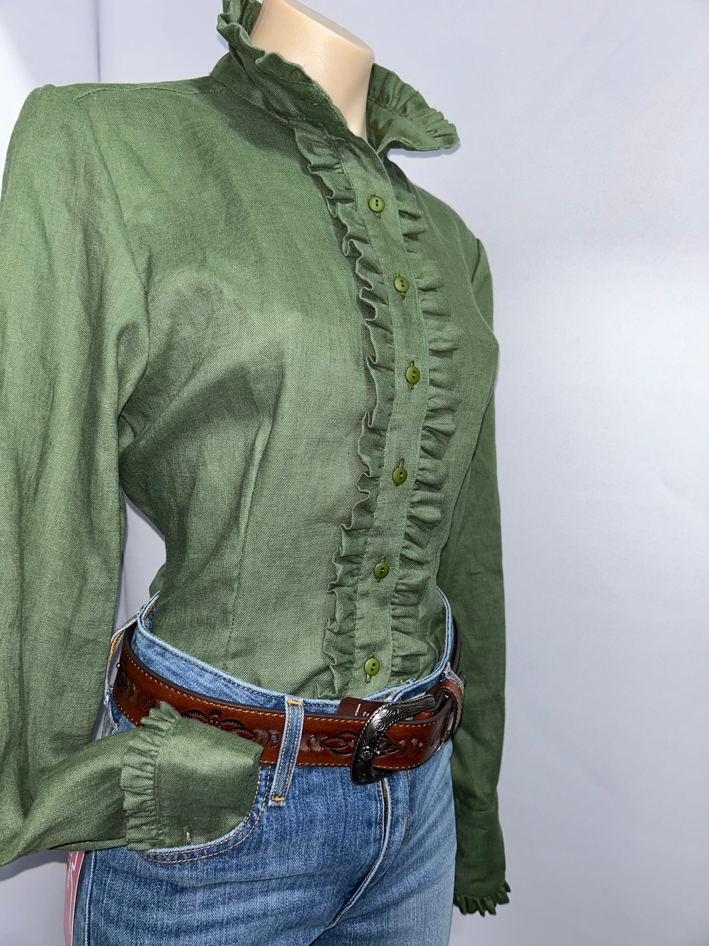 Netties Ladies Kyleigh Fitted L/S Frill Shirt