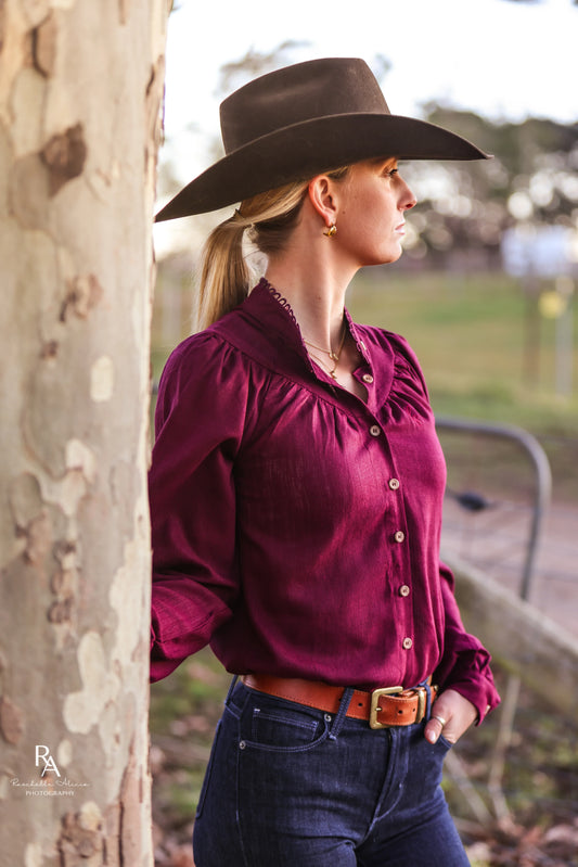 Lime & Soda Callie Top - Burgandy