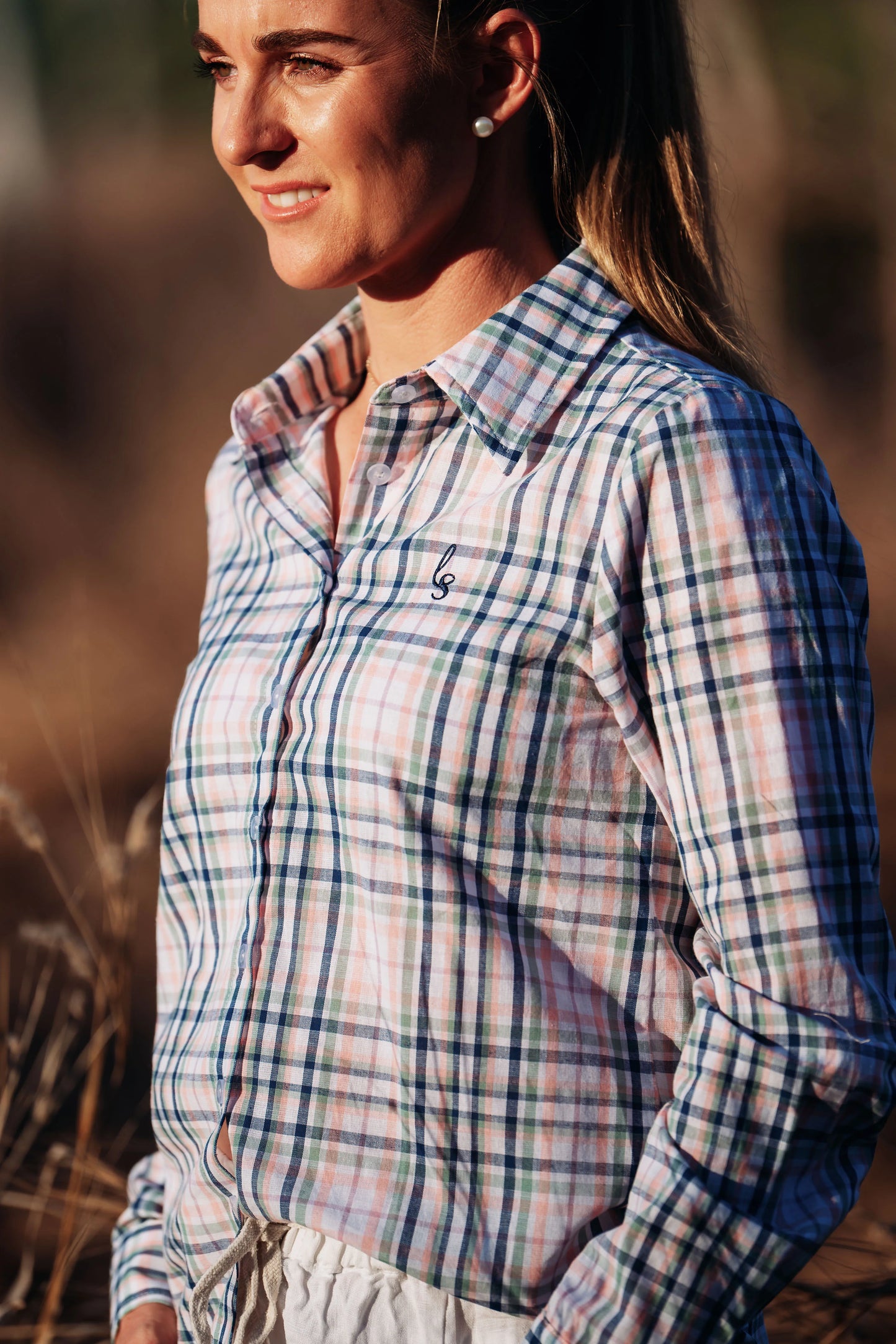 Lime & Soda Ivy L/S Shirt - Blush Plaid