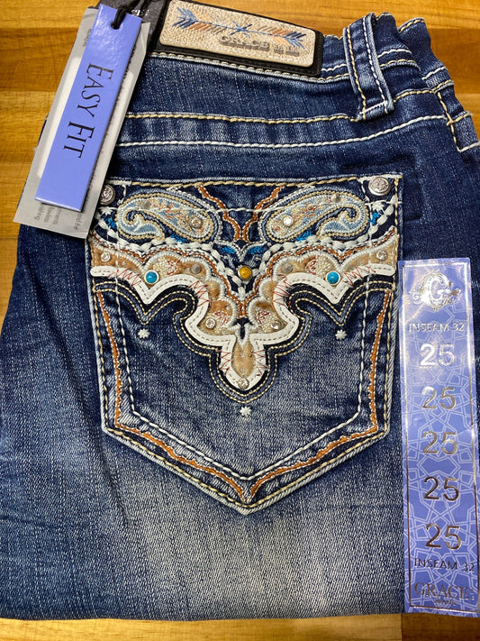 Grace in LA Ladies Jeans - Aztec - 32" Leg - EB51851
