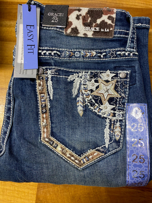 Grace in LA Dream Catcher Easy Fit Jeans - EB61803