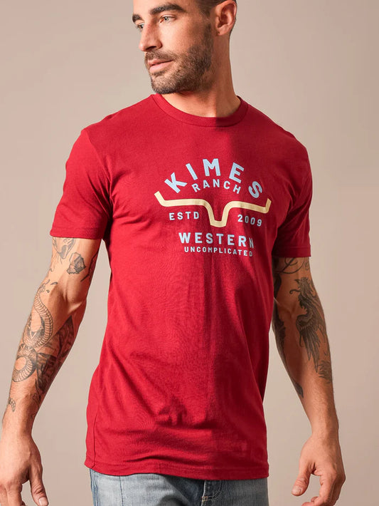 Kimes Ranch Mens T Shirt - Easy Does It  - Cardinal