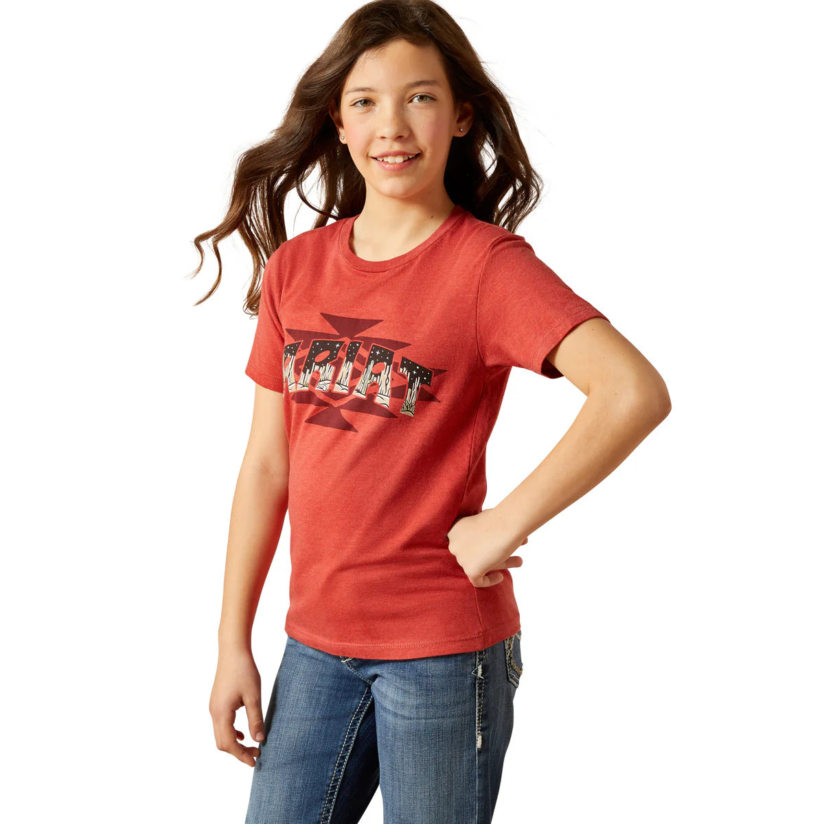 Ariat Girls SW Logo Landscape S/S Tee - 10063751
