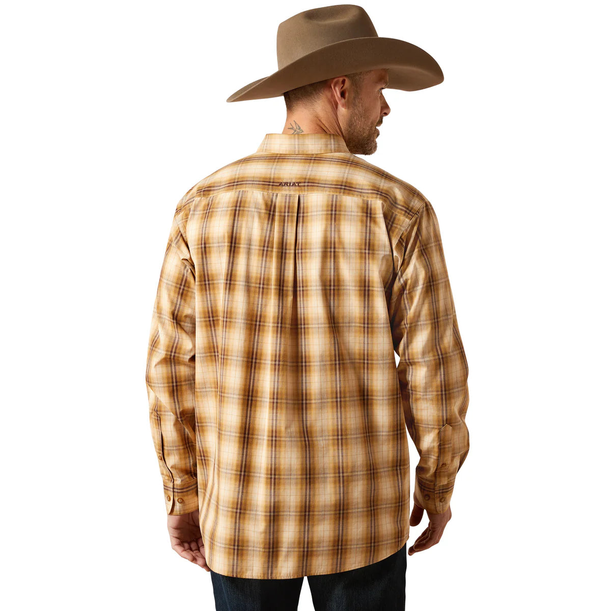 Ariat Mens Pro Series Tiger L/S Shirt - Mustard - 10065773