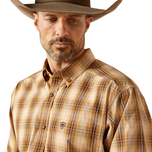 Ariat Mens Pro Series Tiger L/S Shirt - Mustard - 10065773