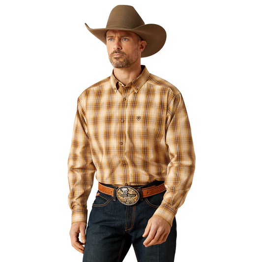 Ariat Mens Pro Series Tiger L/S Shirt - Mustard - 10065773