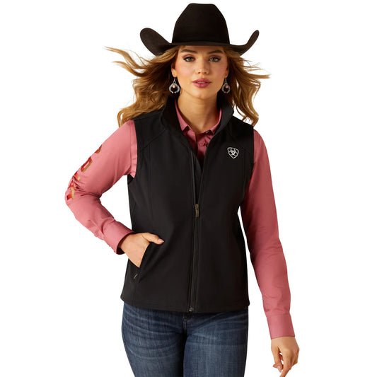 Ariat Ladies Logo Softshell Black Vest - 10062786