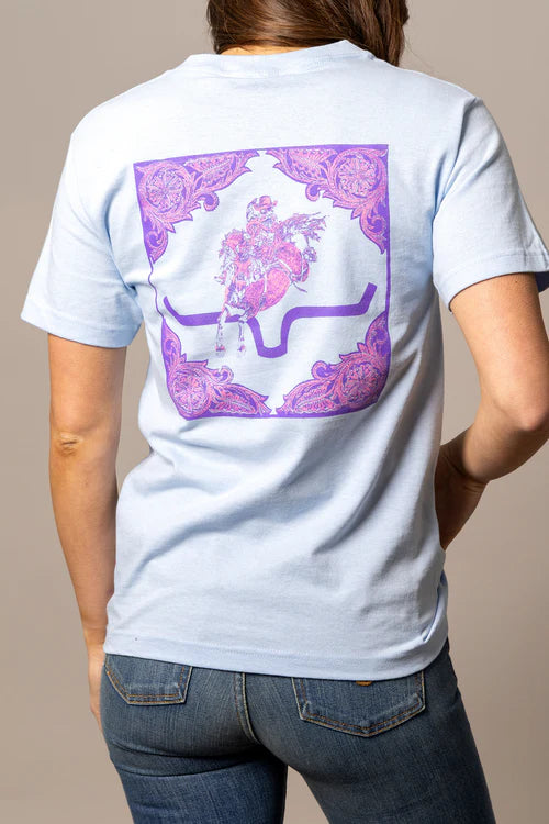 Kimes Ranch Ladies Fallon Bandana T Shirt - WSH0000054 Baby Blue