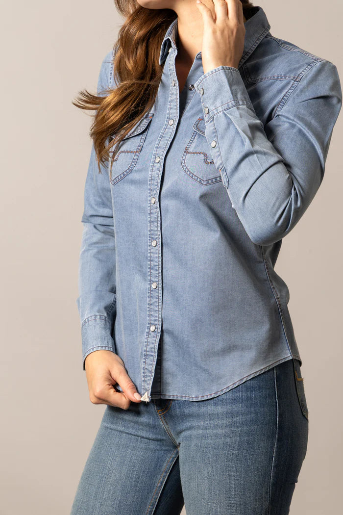 Kimes Ranch Ladies Flinn L/S Denim Shirt - WTO0000089