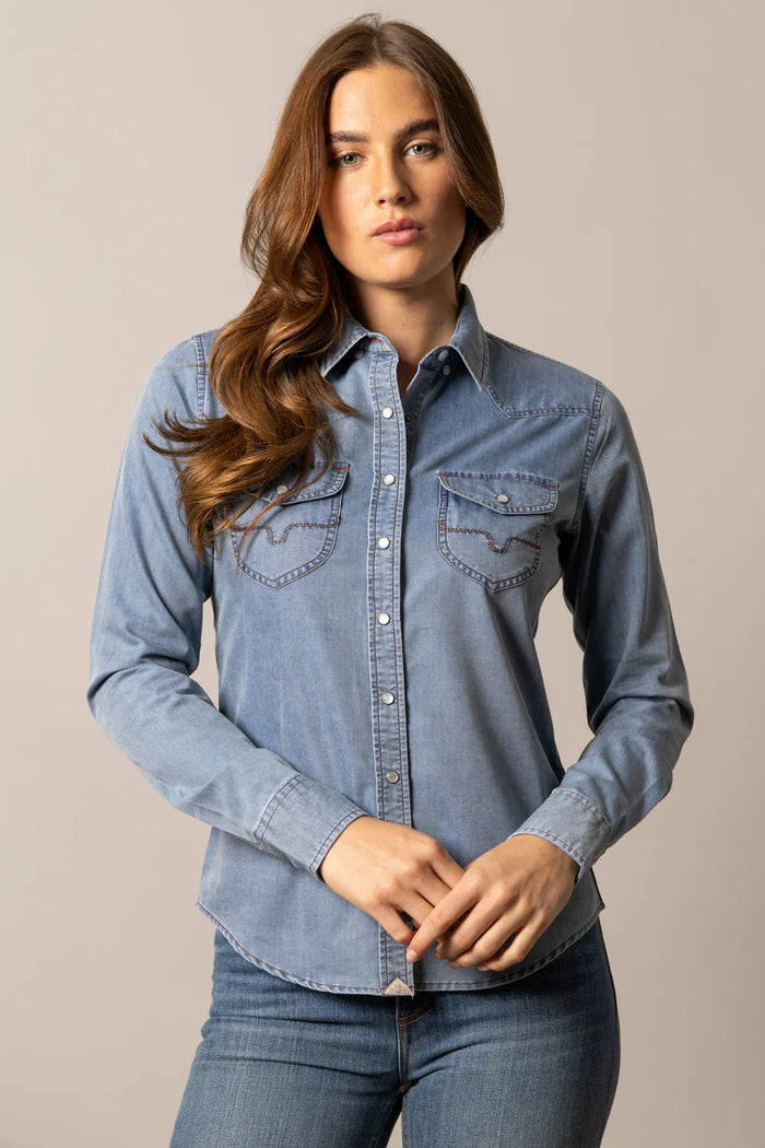 Kimes Ranch Ladies Flinn L/S Denim Shirt - WTO0000089