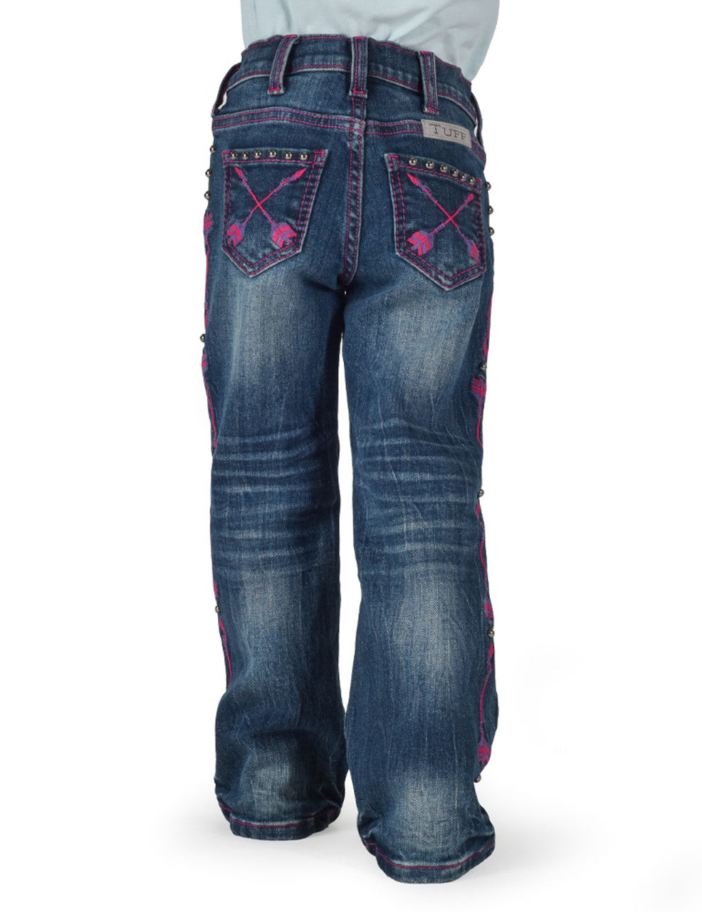 Cowgirl Tuff Girls Pink Arrows Mid Rise Bootcut Jean - Pink Arrows