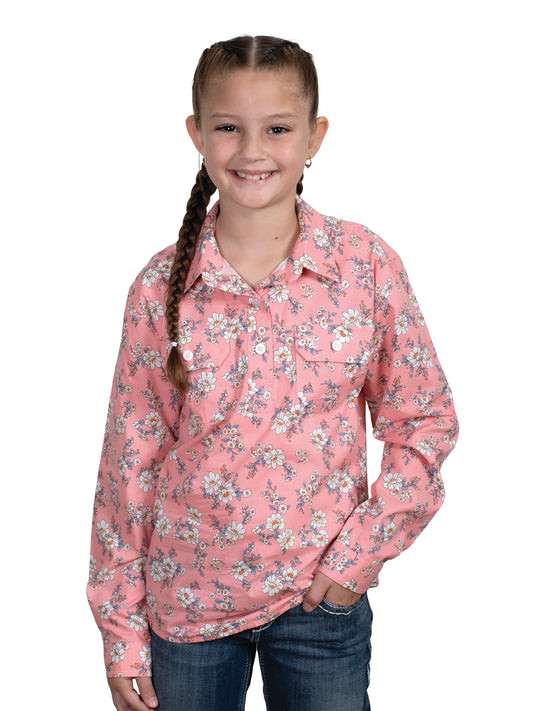 Just Country Girls Harper Half Button L/S Shirt - GWLS2461